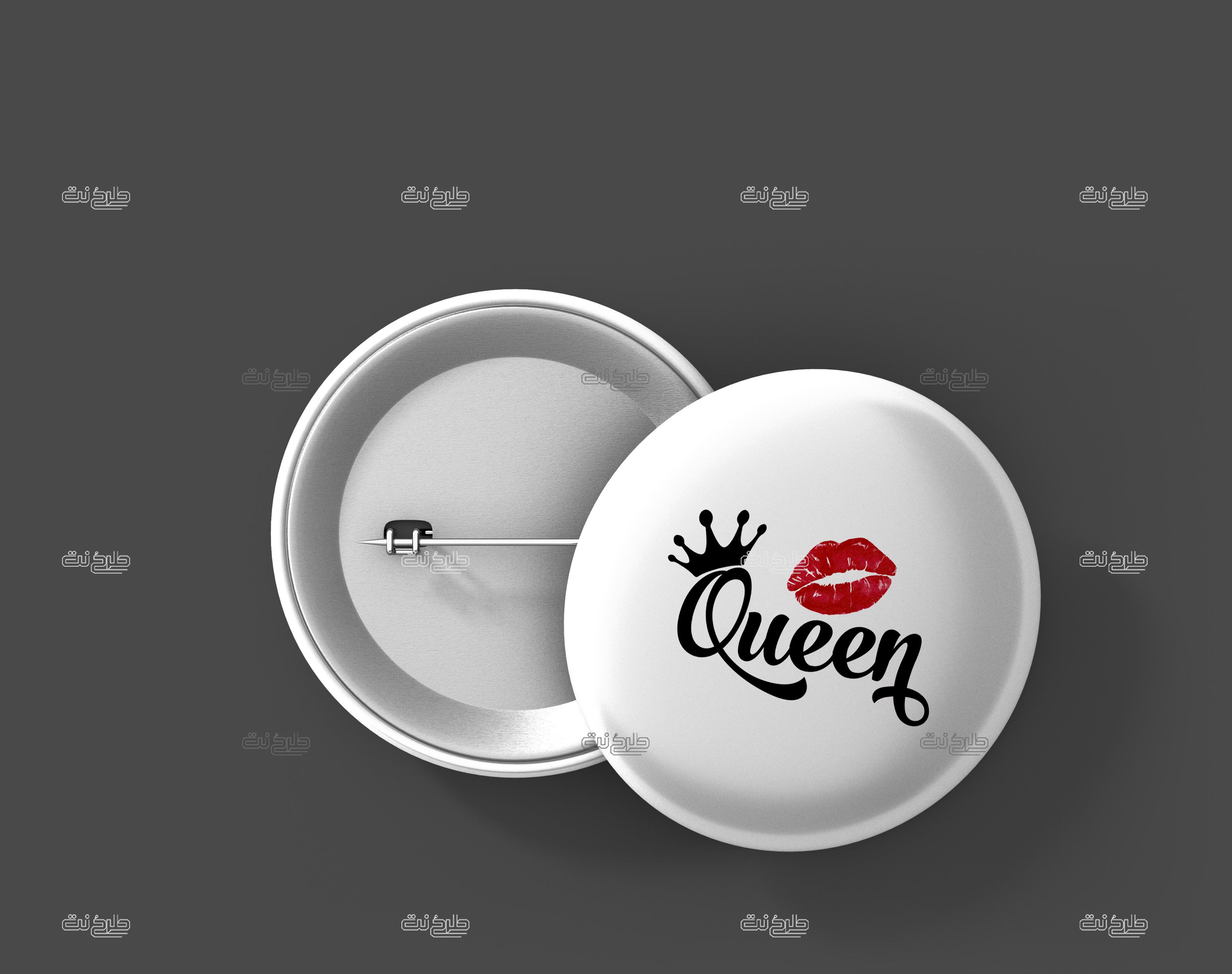 دانلود طرح لایه باز پیکسل لب و تاج با متن "Queen"