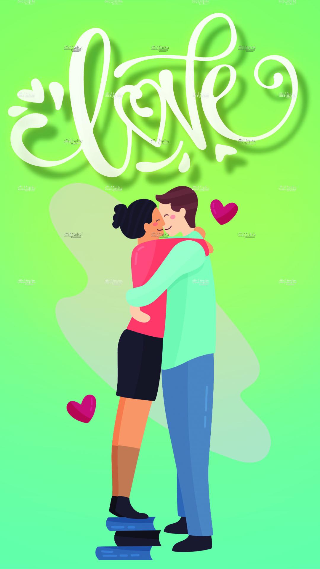دانلود طرح لایه باز استوری عشق با متن "LOVE"