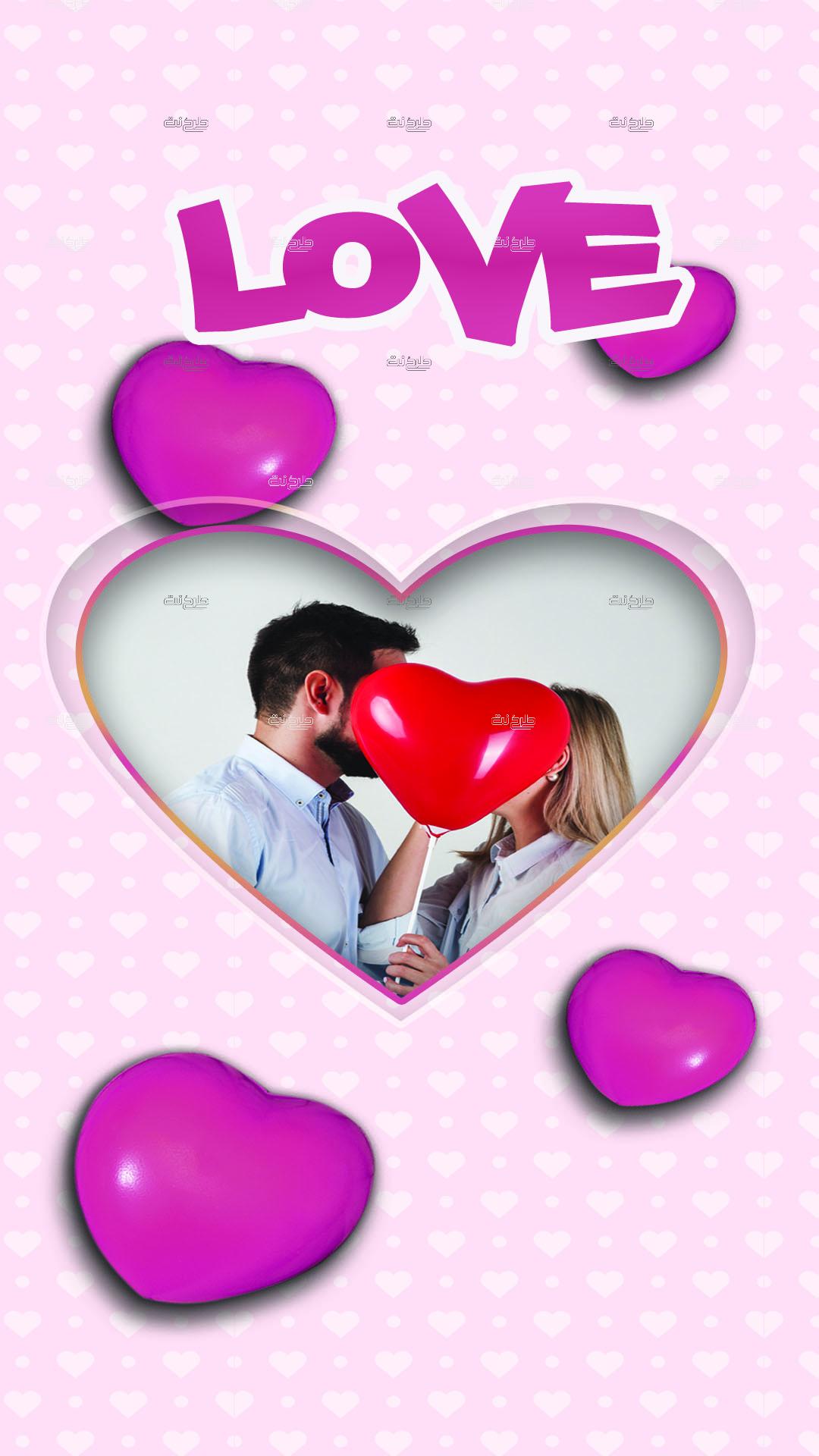 دانلود طرح لایه باز استوری عشق با متن "love"