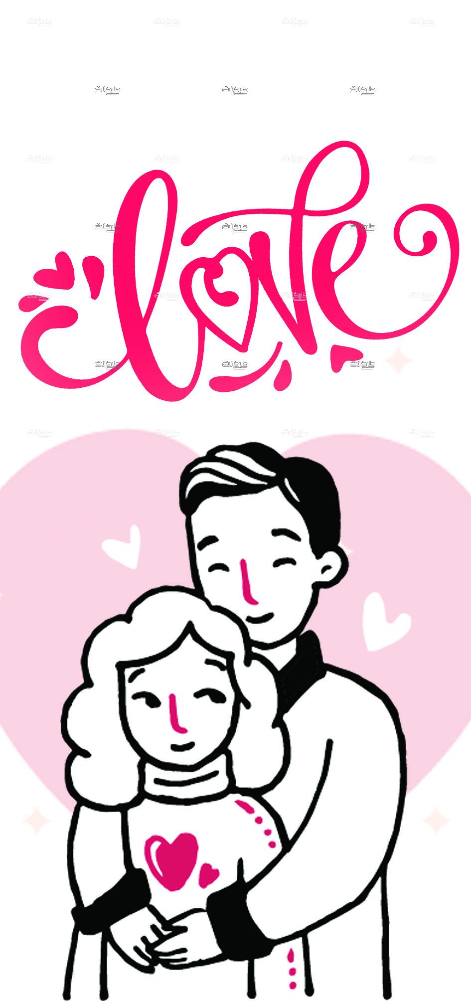 دانلود طرح لایه باز استوری عشق با متن "LOVE"
