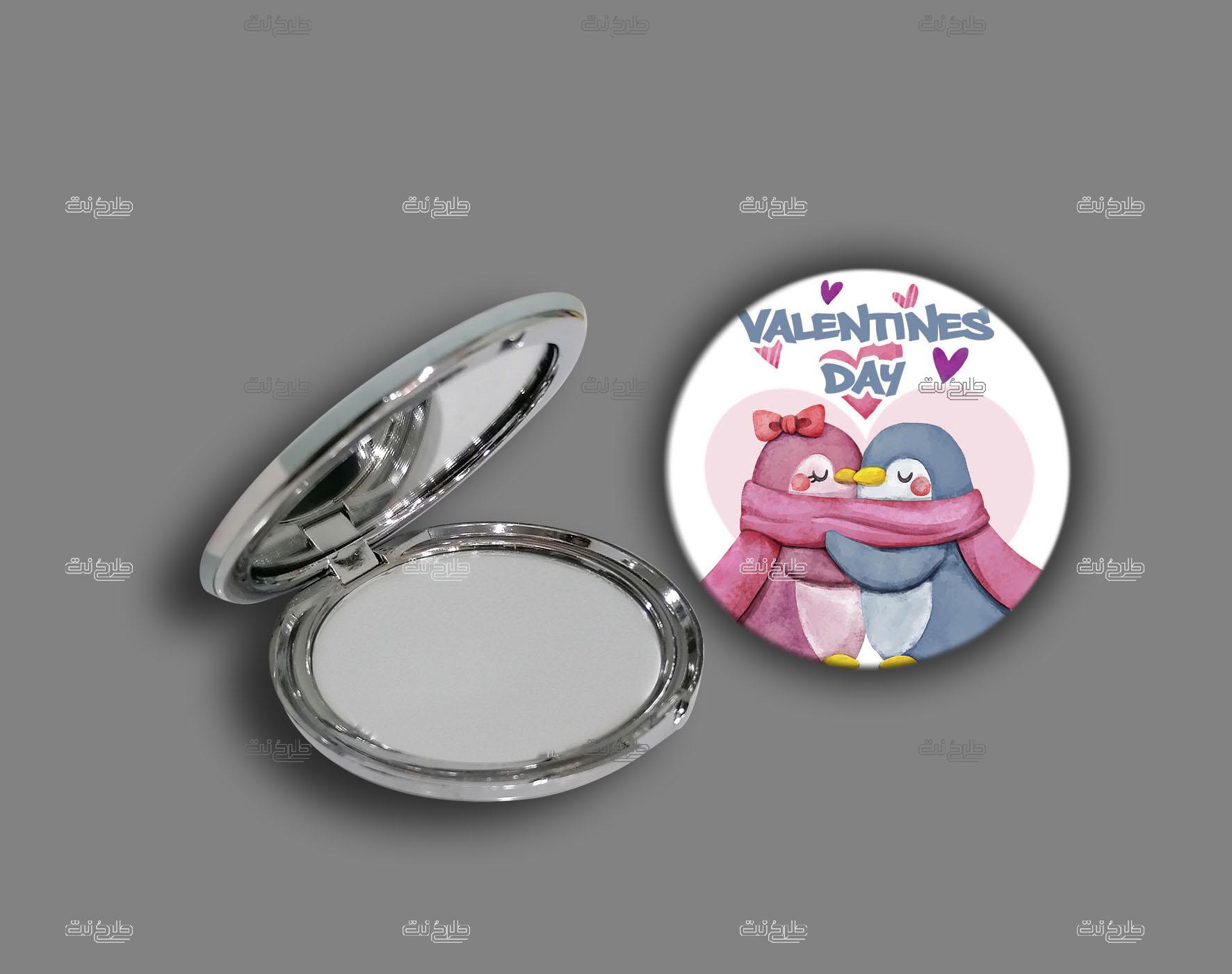 دانلود طرح لایه باز آینه عشق با متن "Valentine's Day"