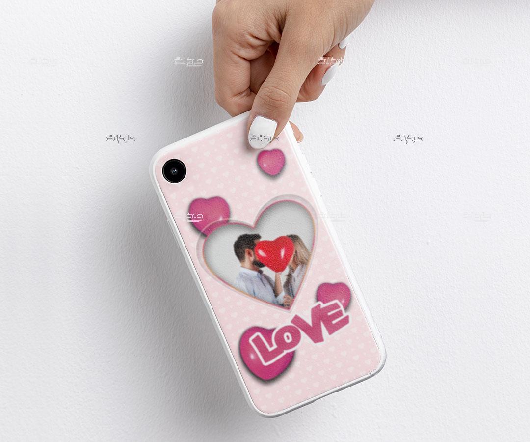 دانلود طرح لایه باز کاور موبایل عشق با متن "love"