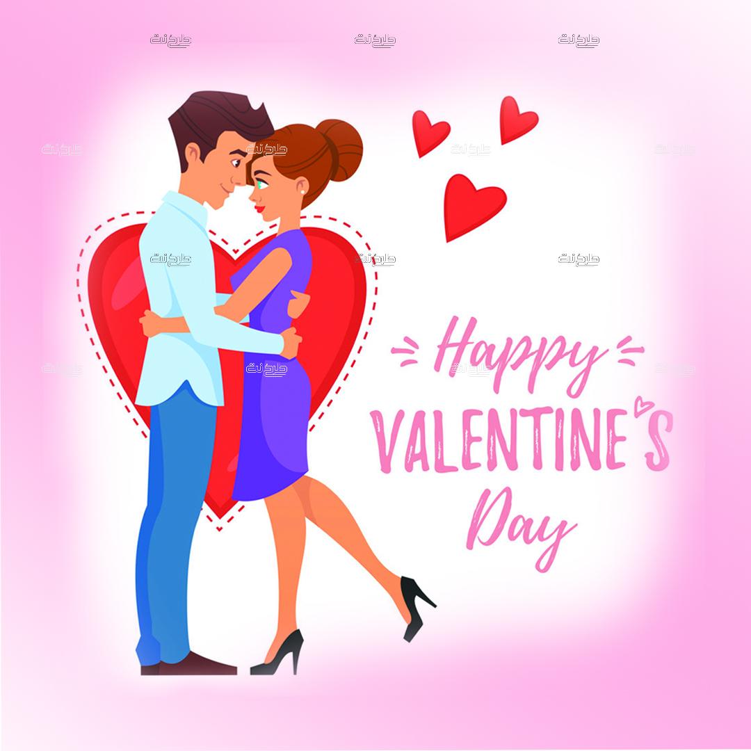 دانلود طرح لایه باز پست عشق با متن "Happy VALENTINE'S Day"